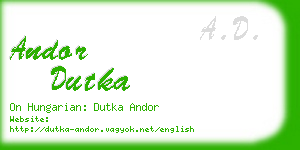 andor dutka business card